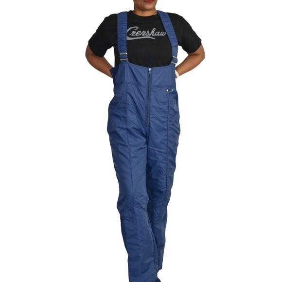 White Stag Bib Overalls Blue Snow Pants Suspenders Snow Suit Ski 80s Size 38 Men - Picture 10 of 14